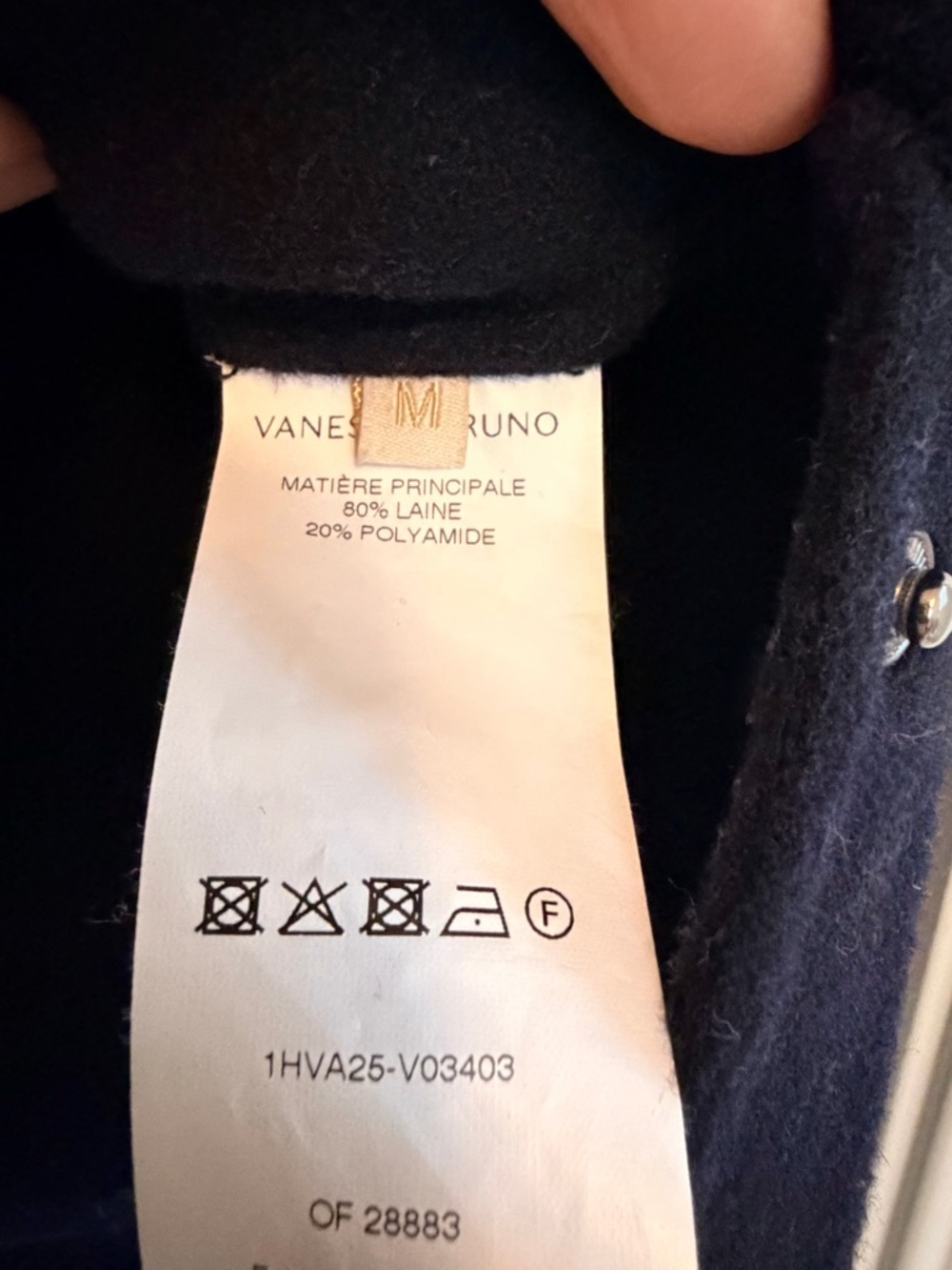 Barely worn Vanessa Bruno Navy Wool Hooded Jacket - Picture 4 of 9